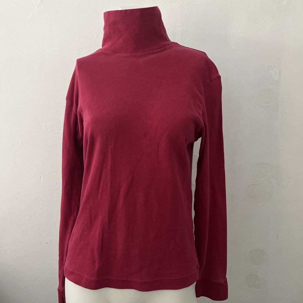 Vtg Charter Club Cotton Turtleneck L Red Staples Classic Winter Holiday Japan